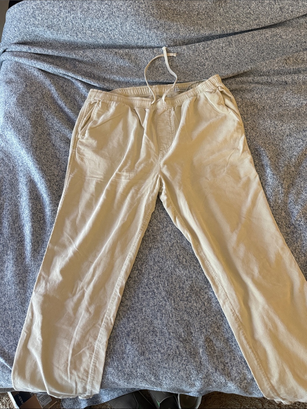 Outer known Men's Beige Drawstring corduroy Pants XL 38/40 waist